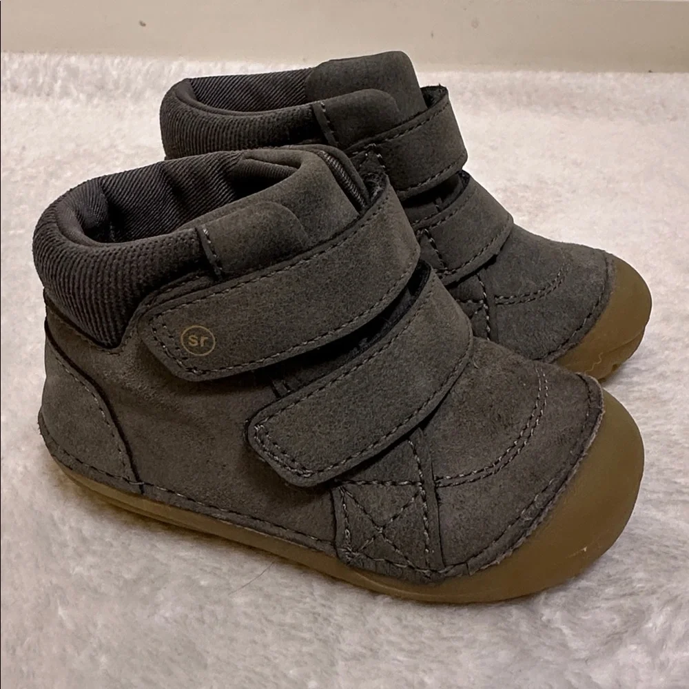 Stride Rite SM Martin Toddlers US‎ 4 Gray Leather Casual Shoes Slip Resistant